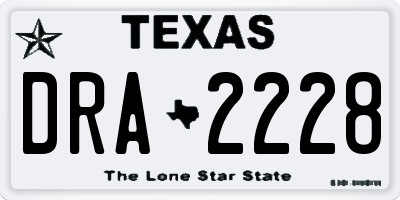 TX license plate DRA2228