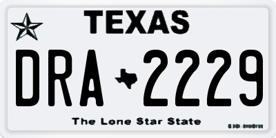 TX license plate DRA2229