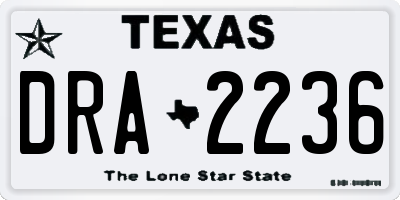 TX license plate DRA2236