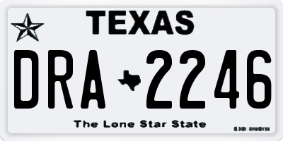 TX license plate DRA2246