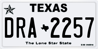 TX license plate DRA2257