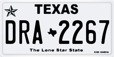 TX license plate DRA2267