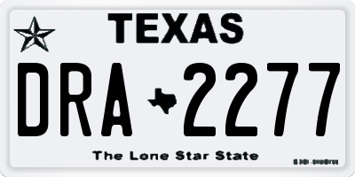 TX license plate DRA2277