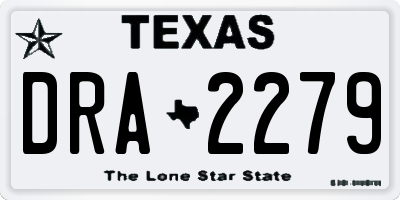 TX license plate DRA2279