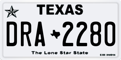 TX license plate DRA2280