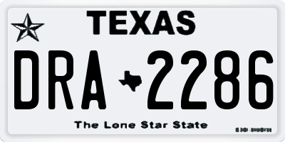 TX license plate DRA2286