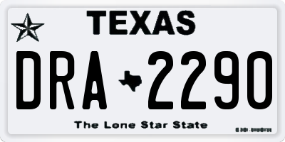 TX license plate DRA2290