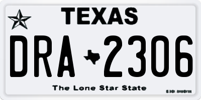 TX license plate DRA2306