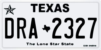 TX license plate DRA2327