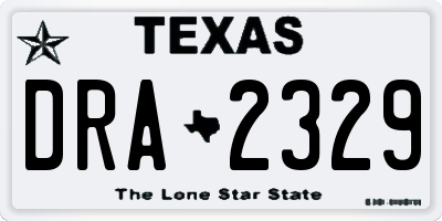 TX license plate DRA2329