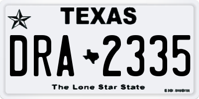 TX license plate DRA2335