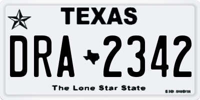TX license plate DRA2342