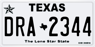 TX license plate DRA2344