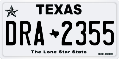 TX license plate DRA2355