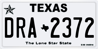 TX license plate DRA2372