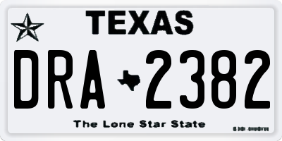 TX license plate DRA2382