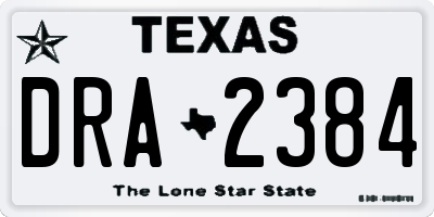 TX license plate DRA2384