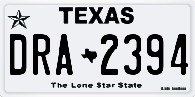 TX license plate DRA2394
