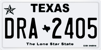 TX license plate DRA2405