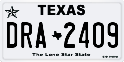 TX license plate DRA2409