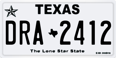 TX license plate DRA2412