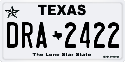 TX license plate DRA2422