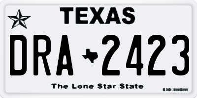 TX license plate DRA2423