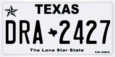 TX license plate DRA2427