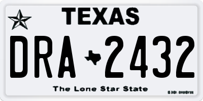 TX license plate DRA2432