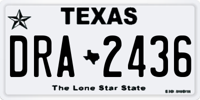 TX license plate DRA2436