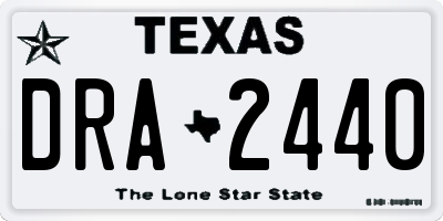 TX license plate DRA2440