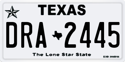 TX license plate DRA2445
