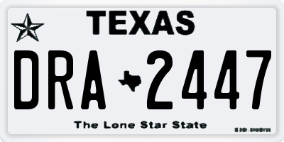 TX license plate DRA2447