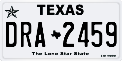 TX license plate DRA2459