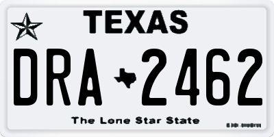 TX license plate DRA2462