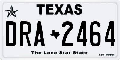 TX license plate DRA2464