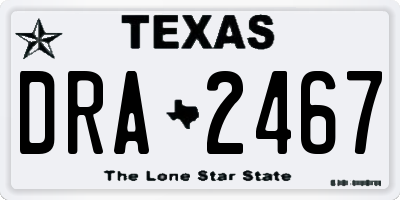 TX license plate DRA2467