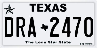 TX license plate DRA2470