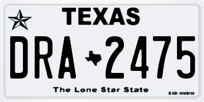 TX license plate DRA2475