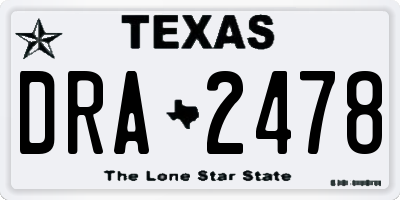 TX license plate DRA2478