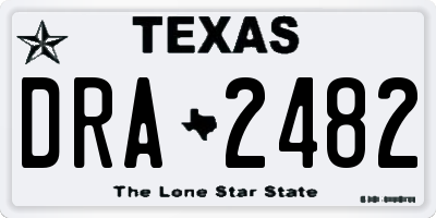 TX license plate DRA2482