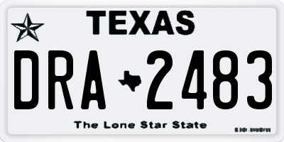 TX license plate DRA2483