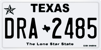 TX license plate DRA2485