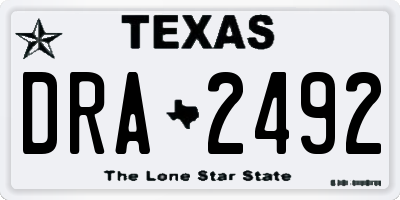 TX license plate DRA2492