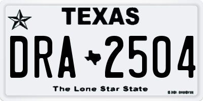 TX license plate DRA2504