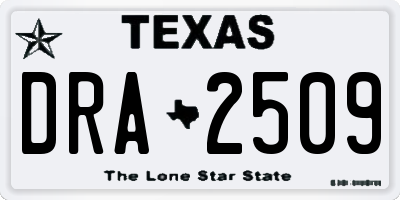 TX license plate DRA2509