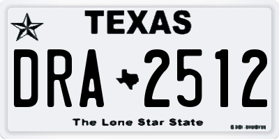 TX license plate DRA2512