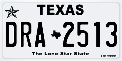 TX license plate DRA2513