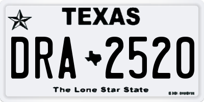 TX license plate DRA2520