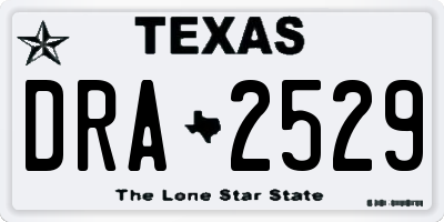 TX license plate DRA2529